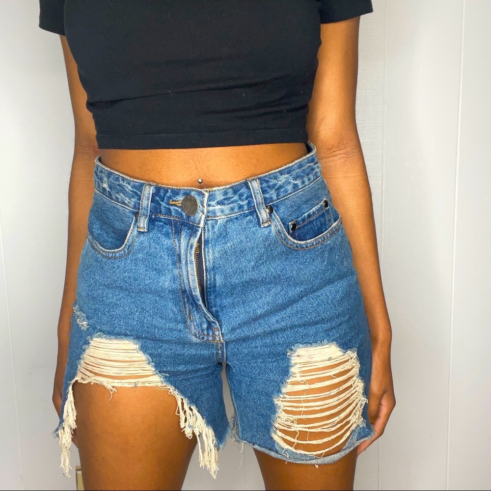 Fashion Nova Ripped Denim Shorts